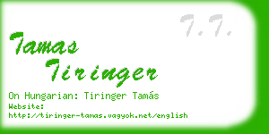 tamas tiringer business card