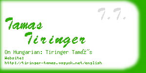 tamas tiringer business card